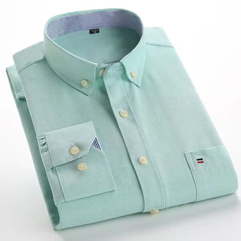 5XL-6XL-7XL Men's Long Sleeve  - Oxford Cotton Casual Shirt Business 评论和价格