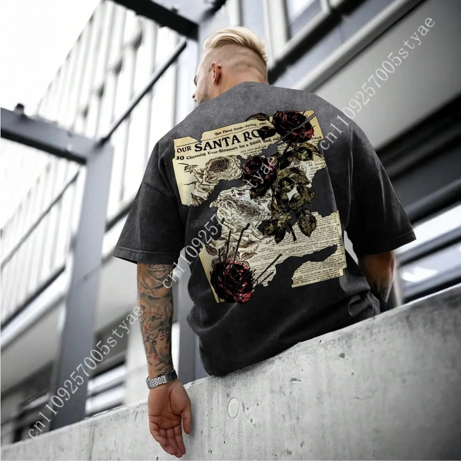 Mens Acid Wash Tshirt Oversize - Acid Wash Vintage Graphic T Shirt 评论和价格