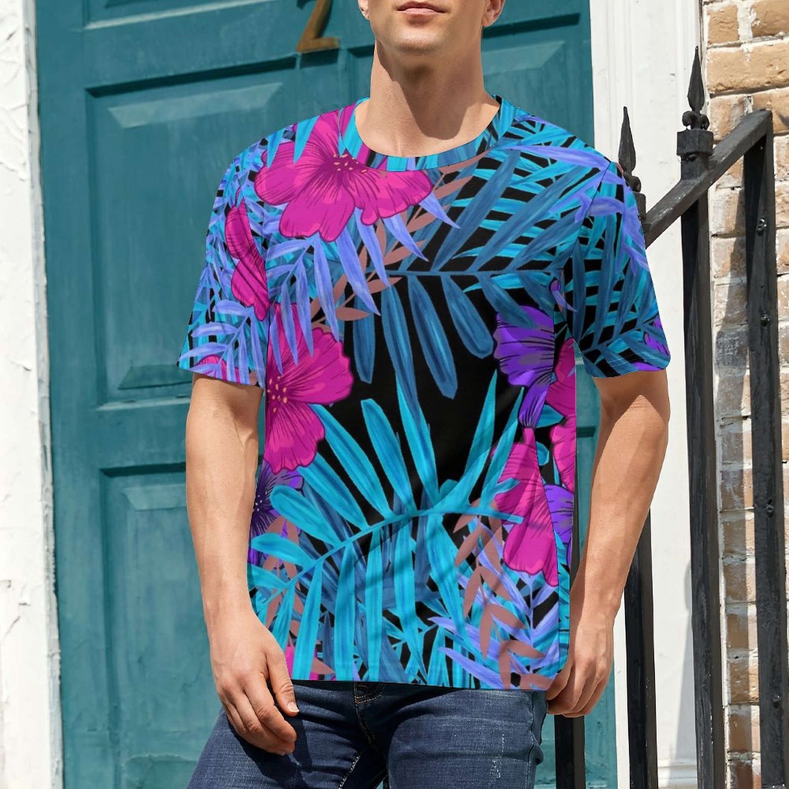 Oversize T-Shirt Summer Tropic - Vintage Hawaiian Floral Shirt 评论和价格
