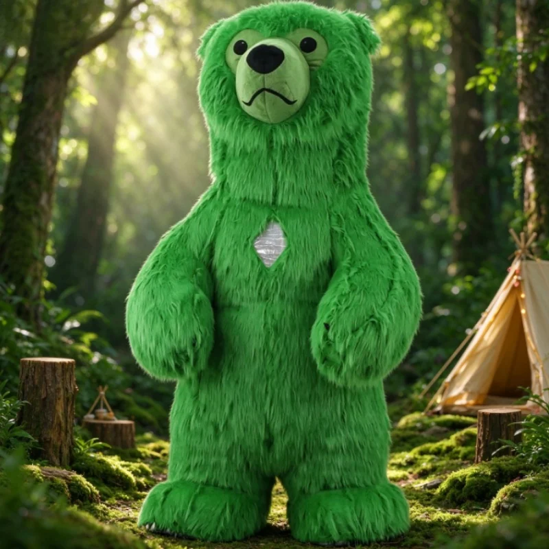 Furry Green Bear Inflatable Ma - Suits 评论和价格